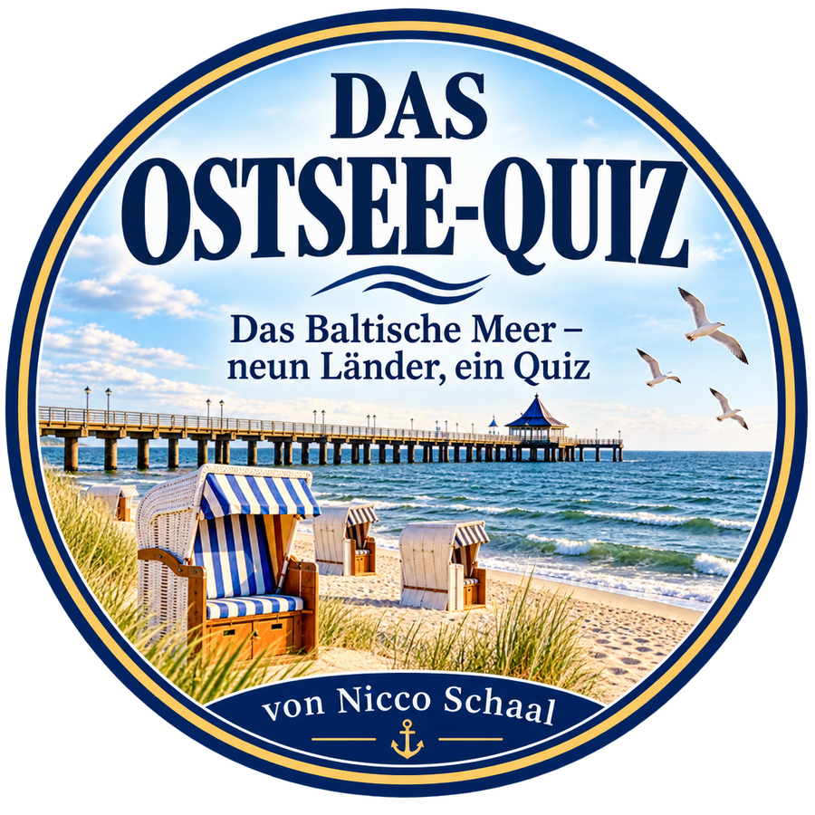 DAS OSTSEE-QUIZ Siegel des Quizbuchs „Das Ostsee-Quiz“.